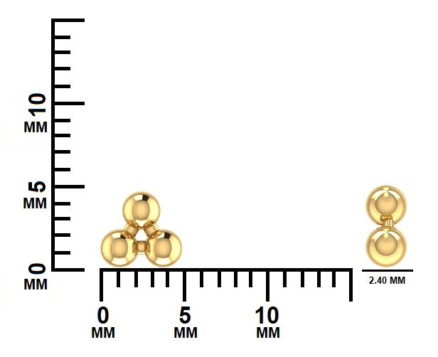 Gold sphere earrings dimensions GLAM NYC