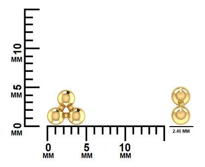 Gold sphere earrings dimensions GLAM NYC