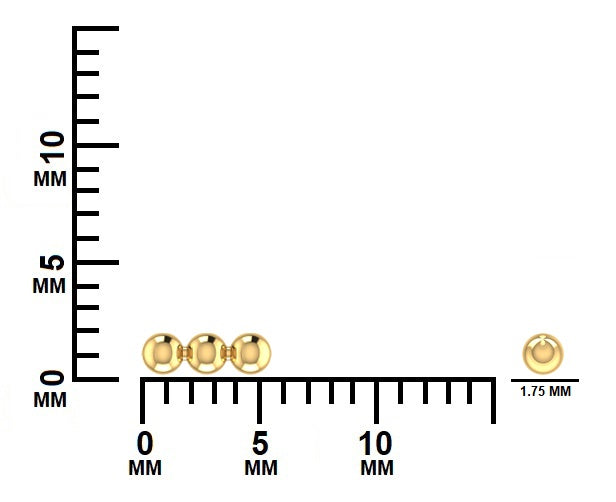 Gold beads earrings measurements GLAM NYC