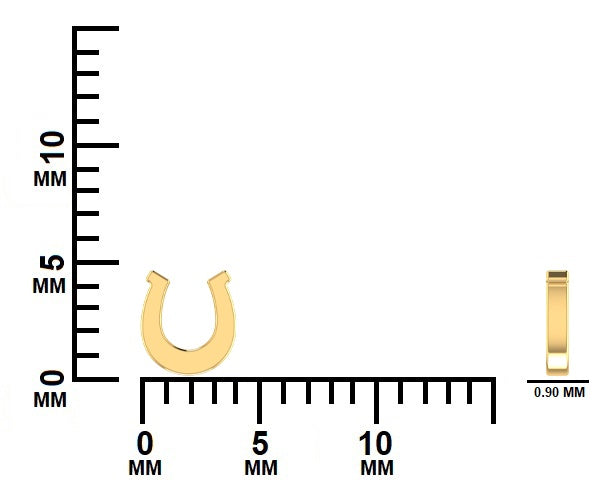 Gold horseshoe-shaped earrings measurement GLAM NYC