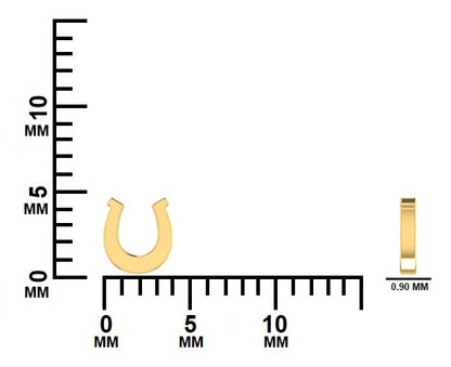Gold horseshoe-shaped earrings measurement GLAM NYC