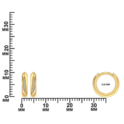 Gold earrings with small diamonds measurement GLAM NYC