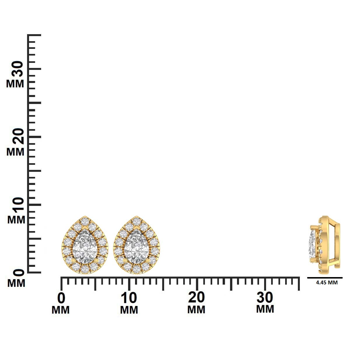 0.70 CTW Pear Halo Diamond Stud Earrings