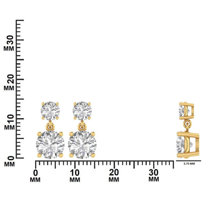 3.80 CTW Diamond Drop Earrings