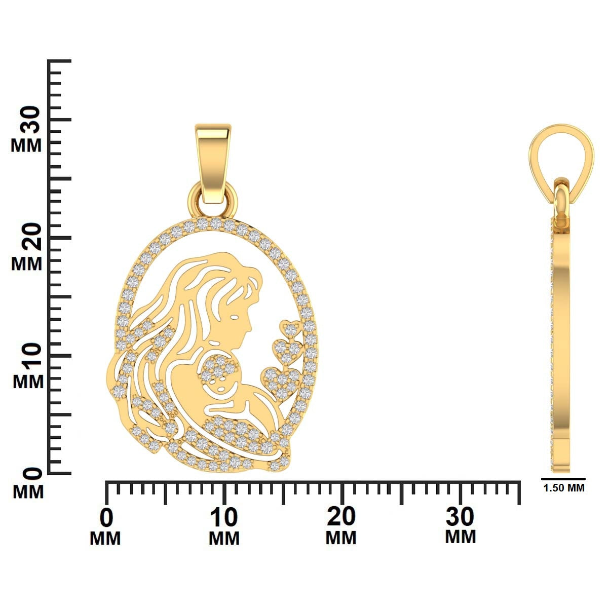 Divine Grace Diamond Portrait Pendant