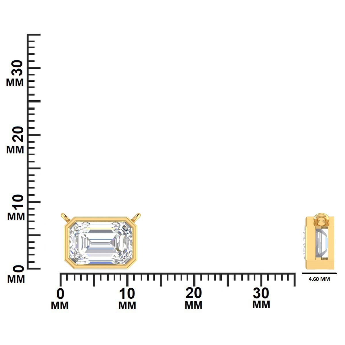 3.00 CTW Emerald Cut Diamond Solitaire Pendant