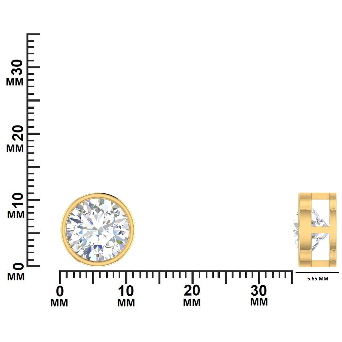 3.00 CTW Round Diamond Bezel Solitaire Pendant