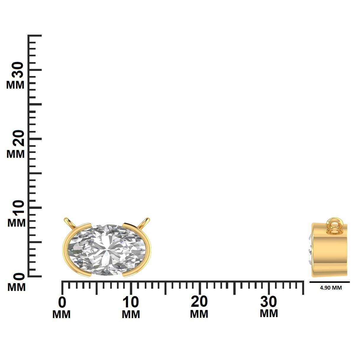 2.00 CTW Oval Diamond Solitaire Pendant