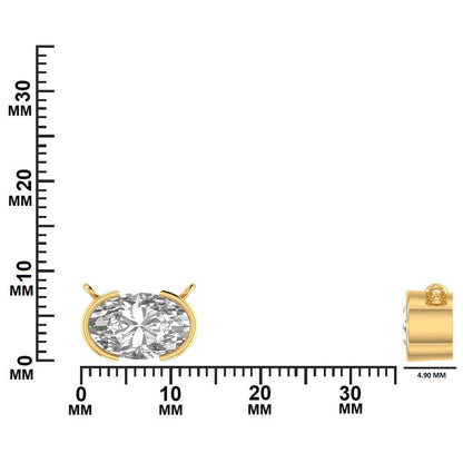 2.00 CTW Oval Diamond Solitaire Pendant