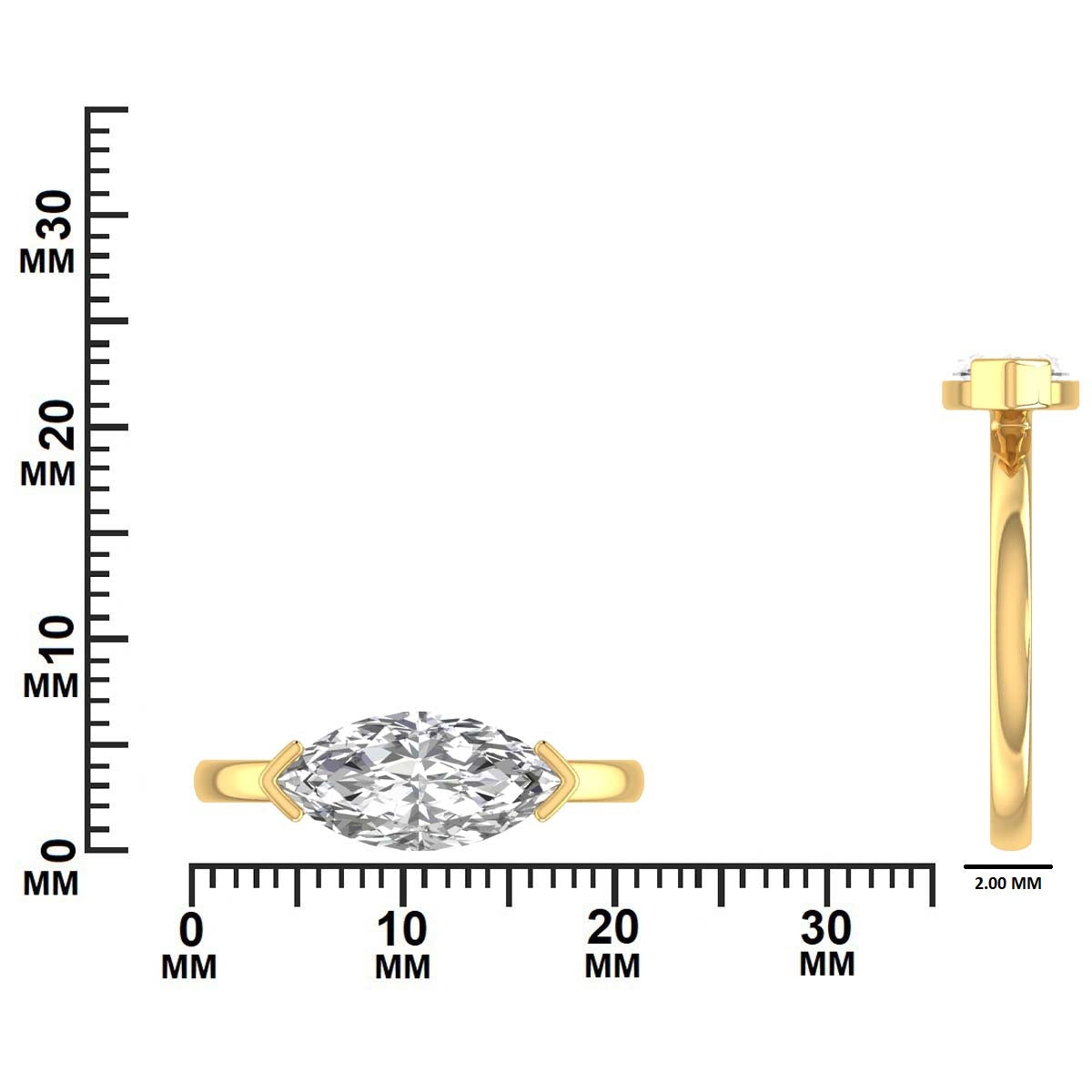 3.00 CTW Marquise Diamond Engagement Ring