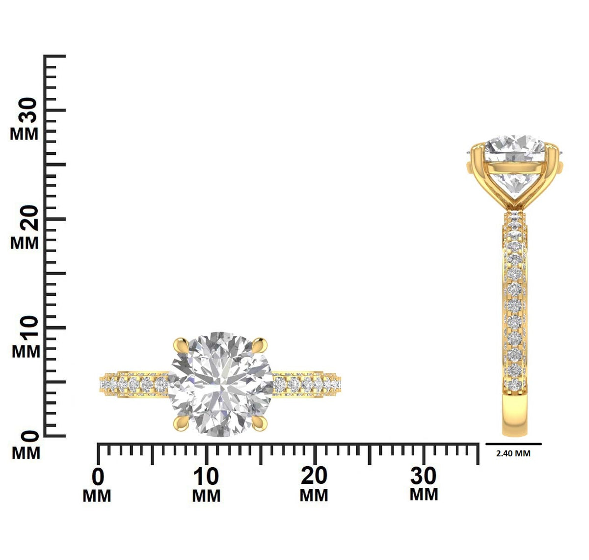 3.76 CTW Oval Diamond Pavé Engagement Ring