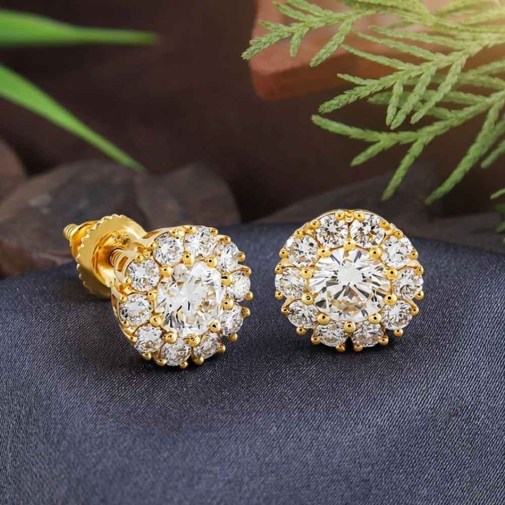 Silver Lab Grown Diamond Stud Earrings