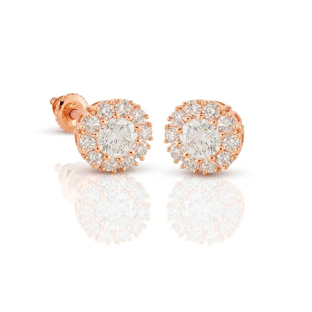 Silver Lab Grown Diamond Stud Earrings