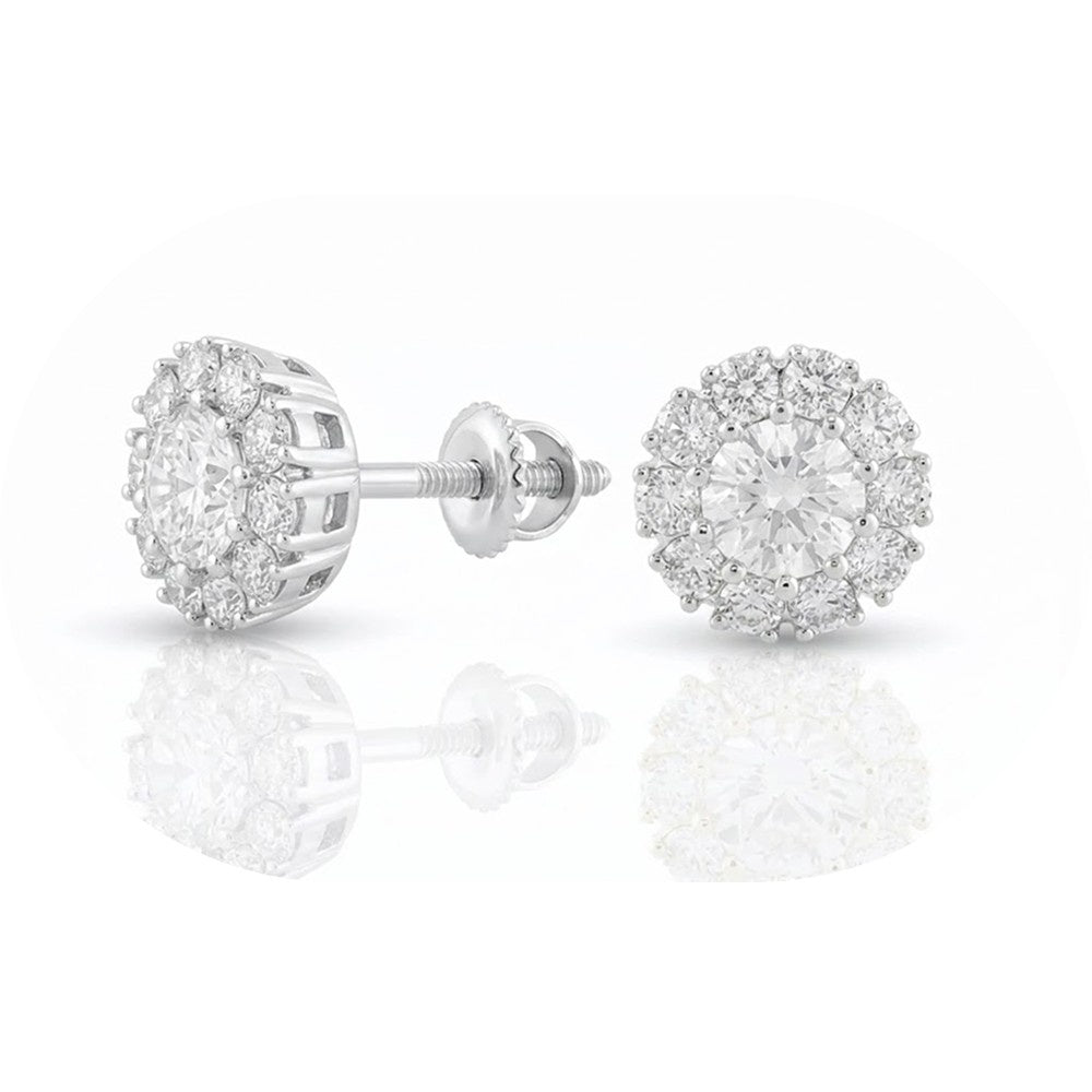 Silver Lab Grown Diamond Stud Earrings