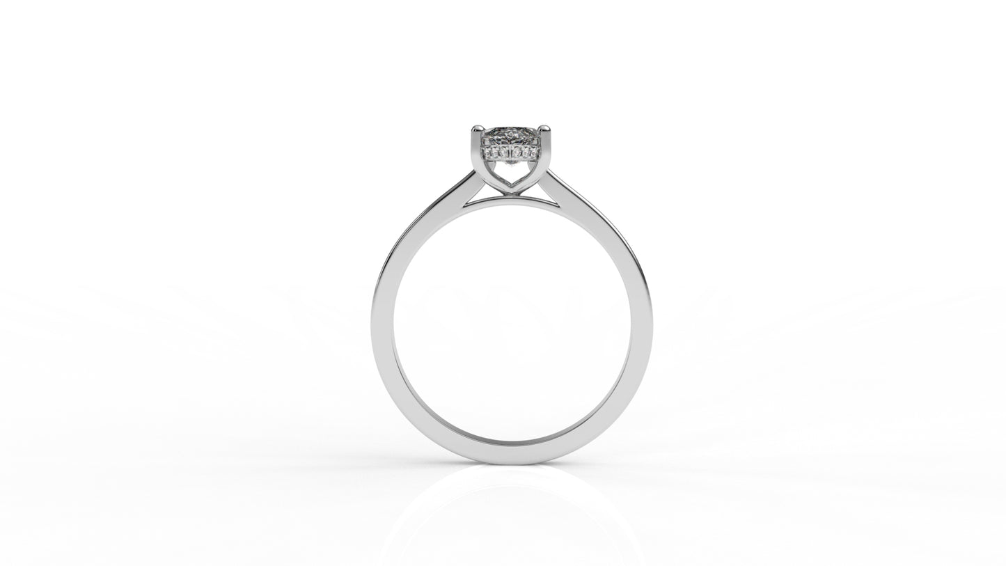 Silver ring with a diamond GLAM NYC
