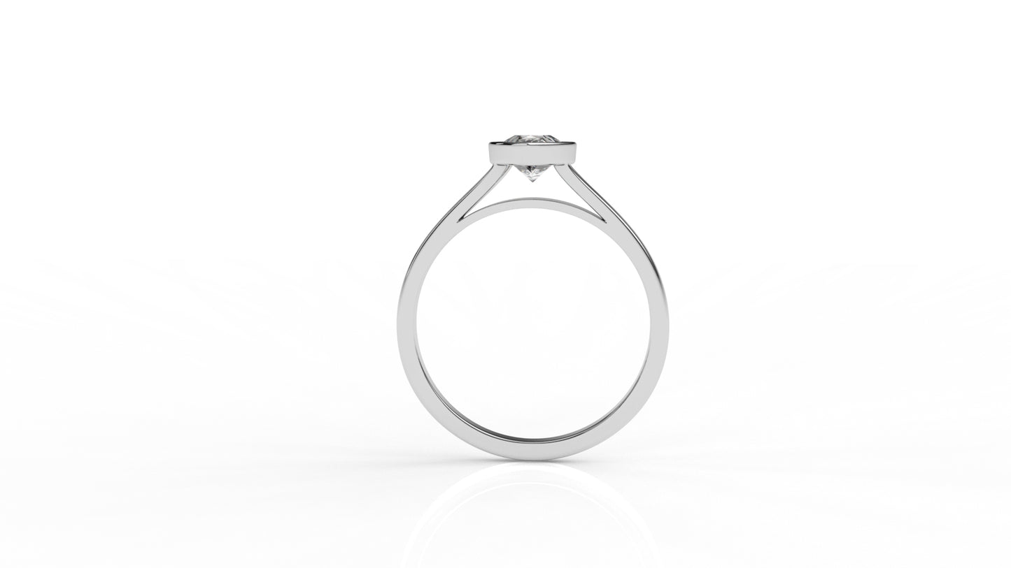 Silver ring with a diamond GLAM NYC
