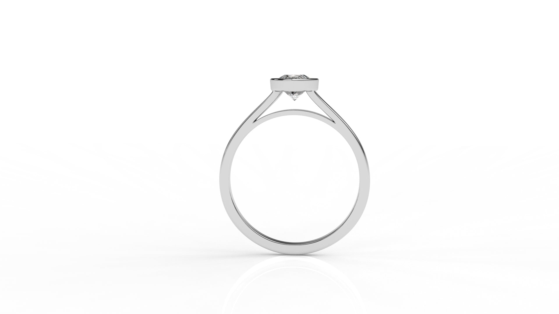 Silver ring with a diamond GLAM NYC