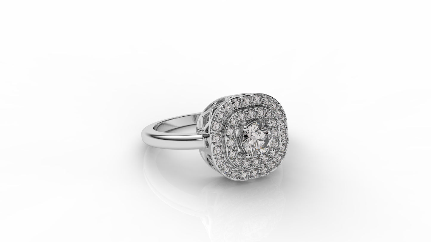Silver ring with a diamond GLAM NYC