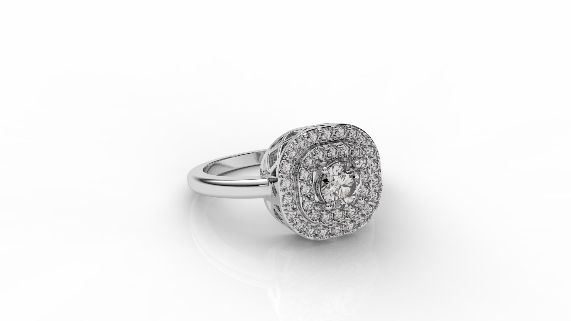 Silver ring with a diamond GLAM NYC