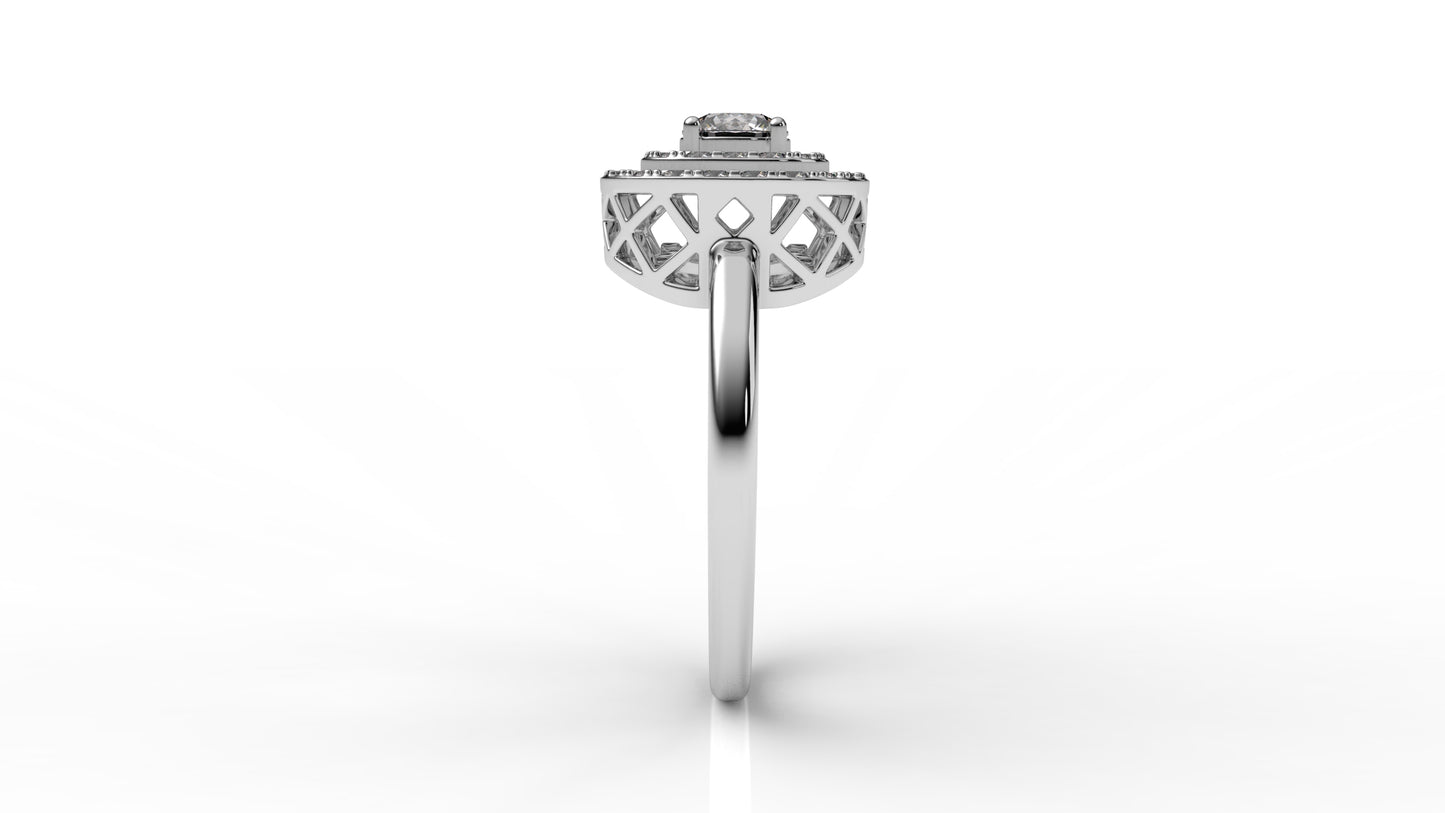 Silver ring with a diamond GLAM NYC