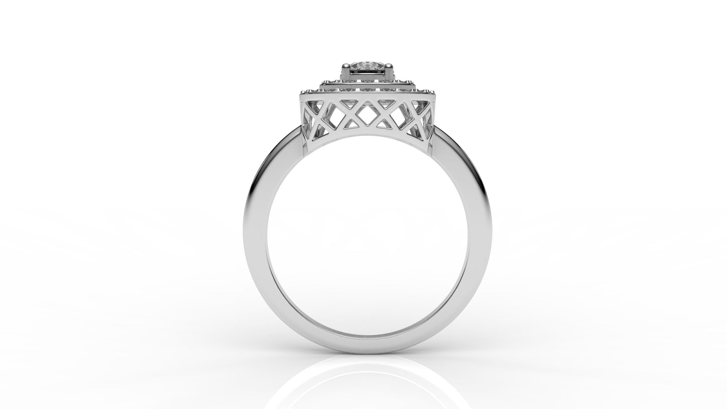 Silver ring with diamond GLAM NYC