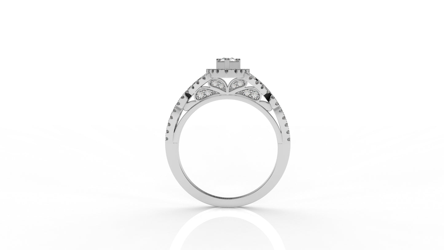 Silver ring with diamond accents GLAM NYC