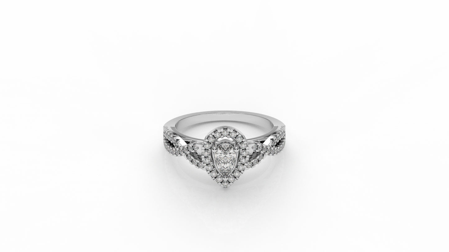 Silver ring with diamonds GLAM NYC