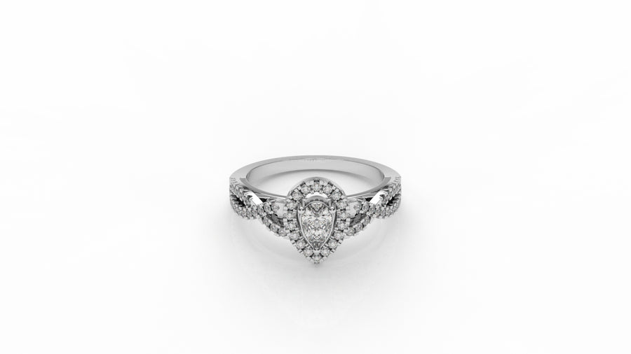 Silver ring with diamonds GLAM NYC