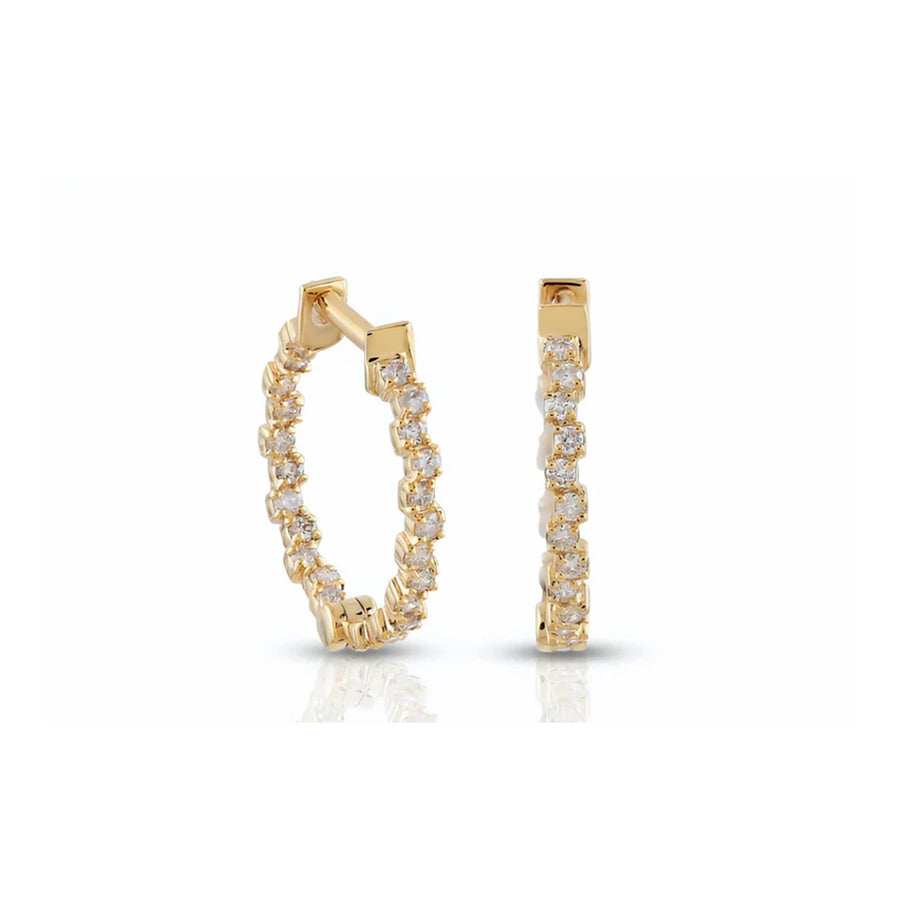 Sterling Silver Lab Diamond Hoop Earrings