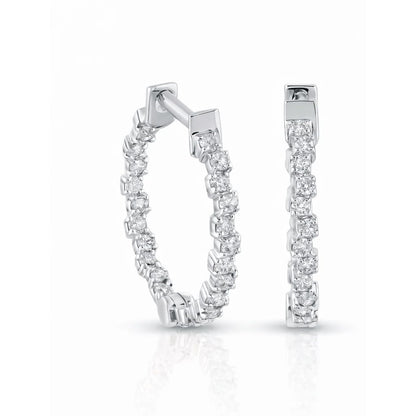 Sterling Silver Lab Diamond Hoop Earrings