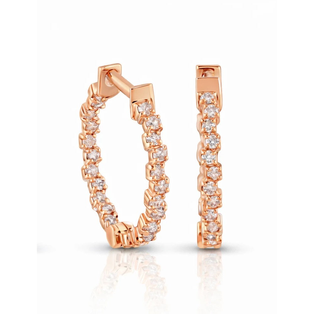 Sterling Silver Lab Diamond Hoop Earrings