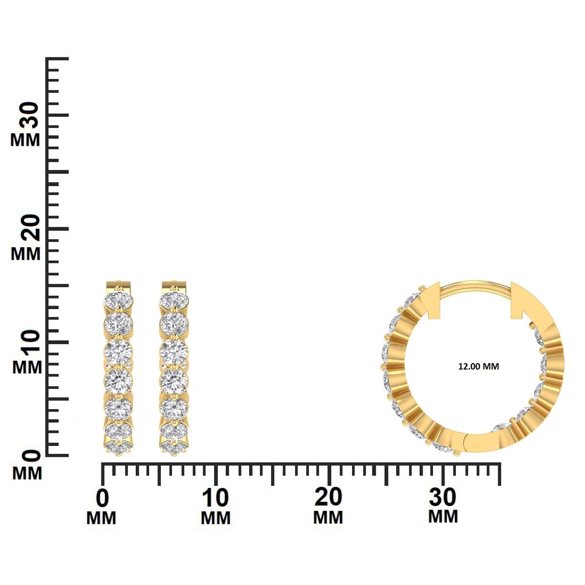1.26 CTW Lab-Grown Diamond Hoop Earrings