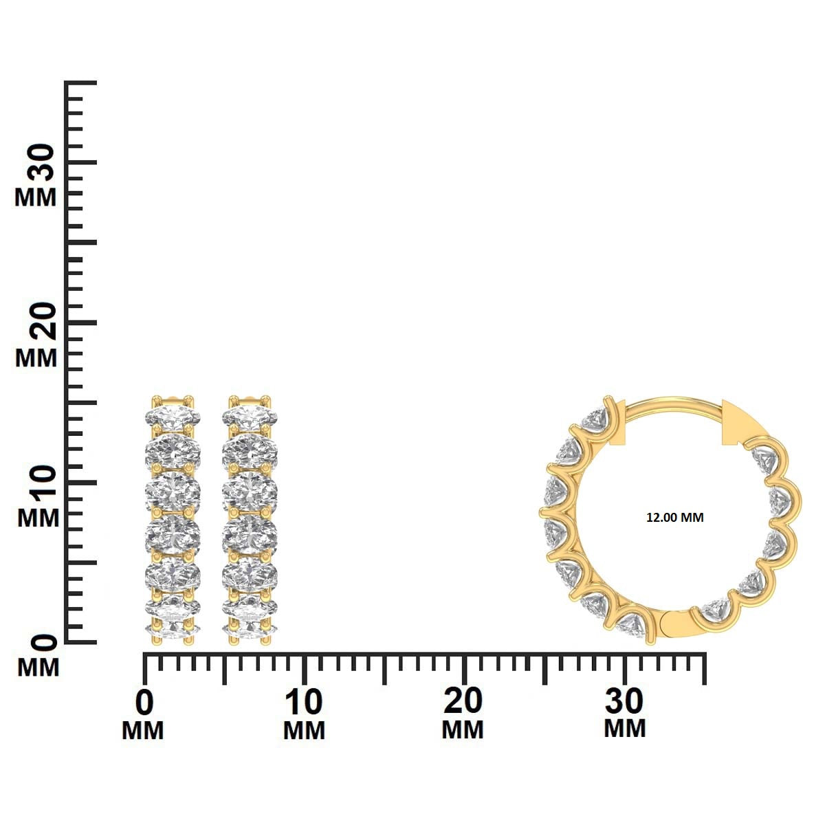 1.92 CTW Diamond Hoop Earrings