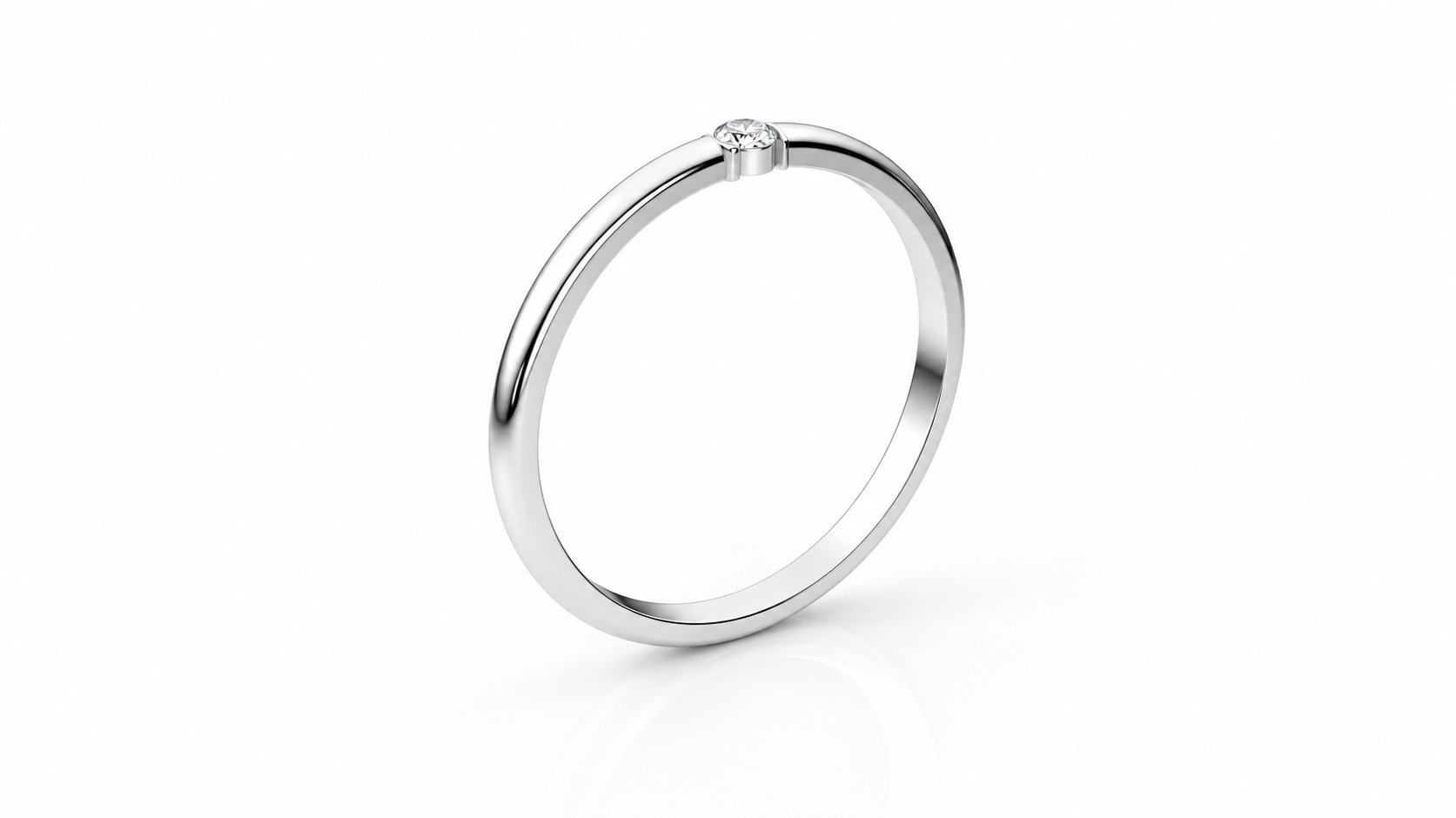 0.021 CT Diamond Solitaire Band Rin