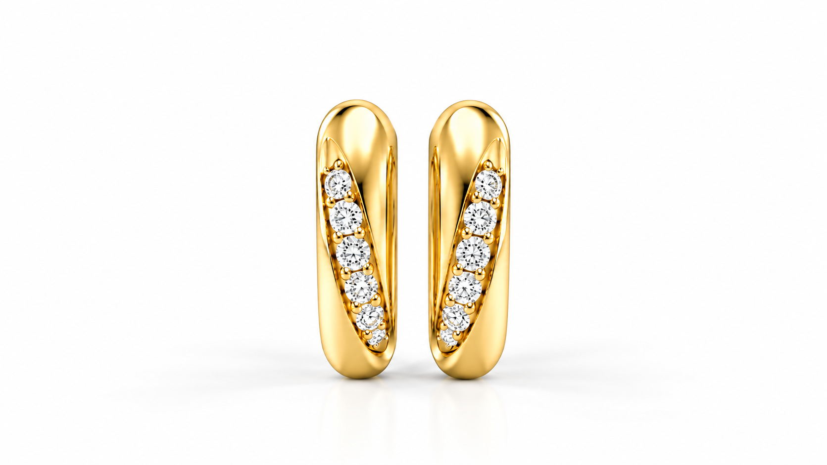 0.034 CTW Minimal Diamond Bar Earrings