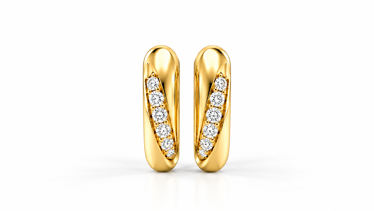 0.034 CTW Minimal Diamond Bar Earrings