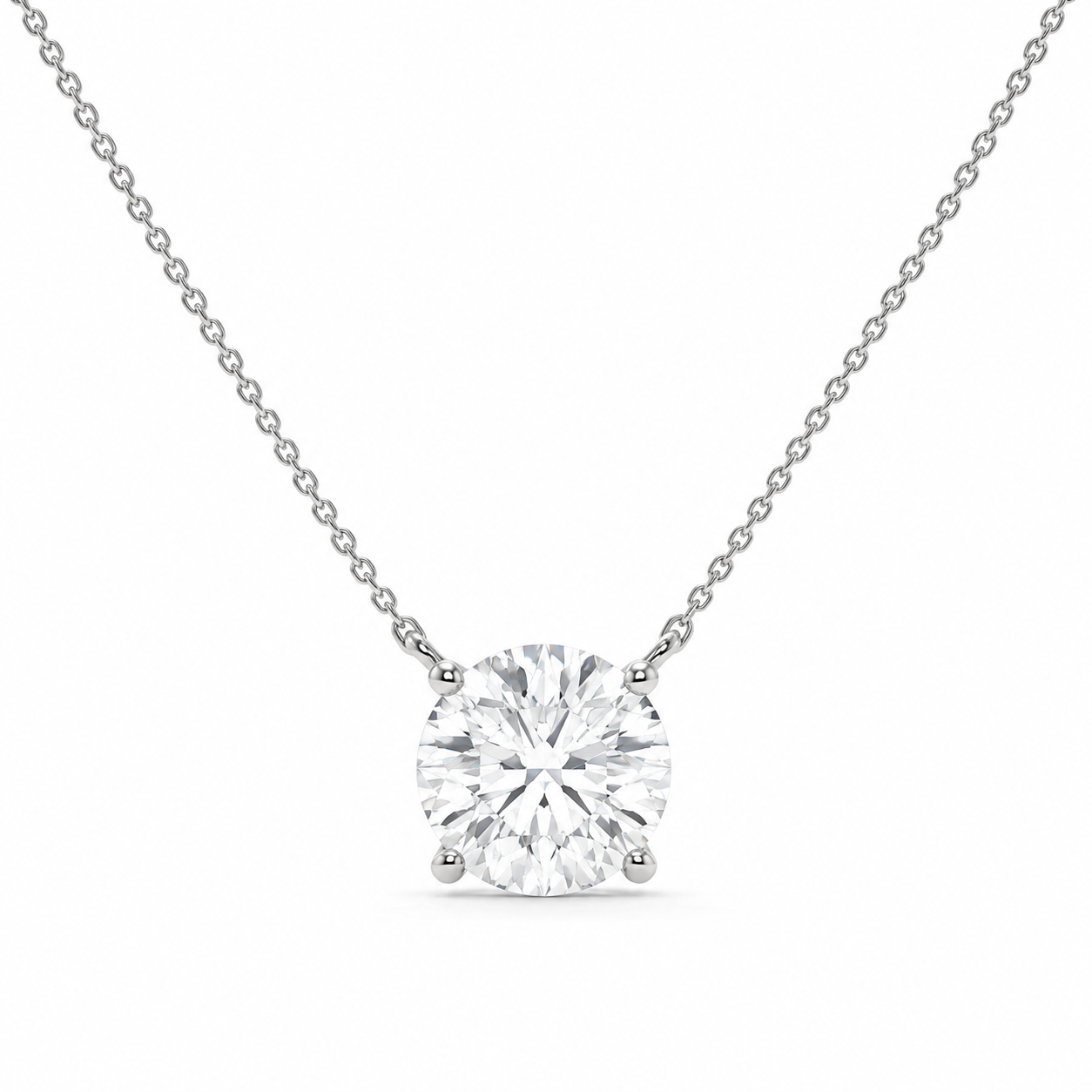 1.50 CT Round Lab-Grown Diamond Solitaire Pendant Necklace