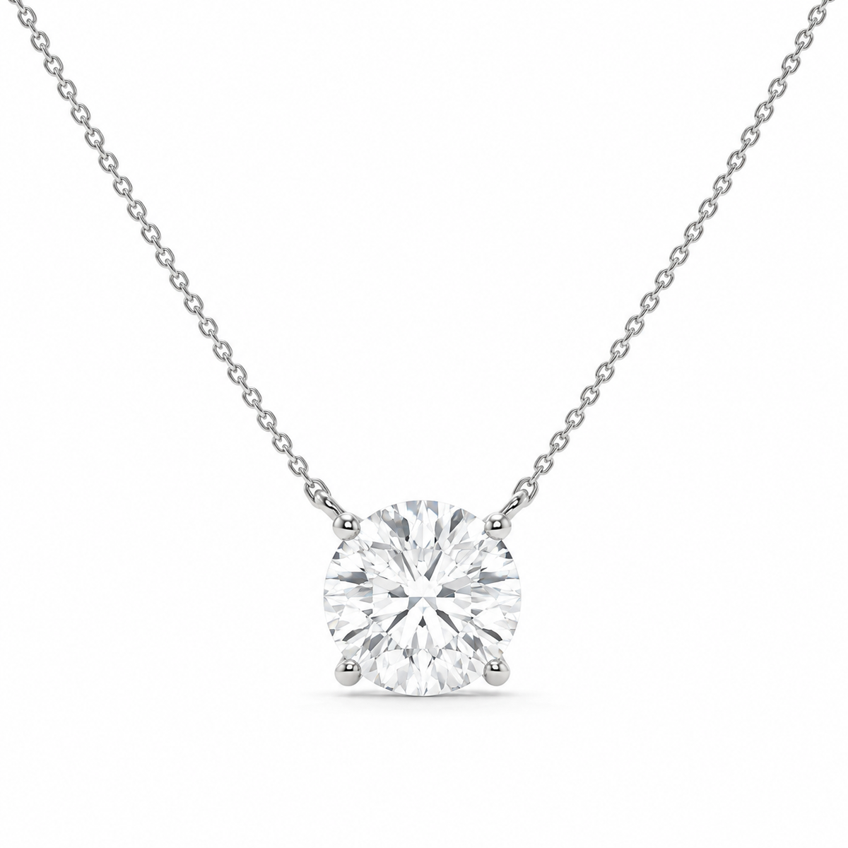 1.50 CT Round Lab-Grown Diamond Solitaire Pendant Necklace