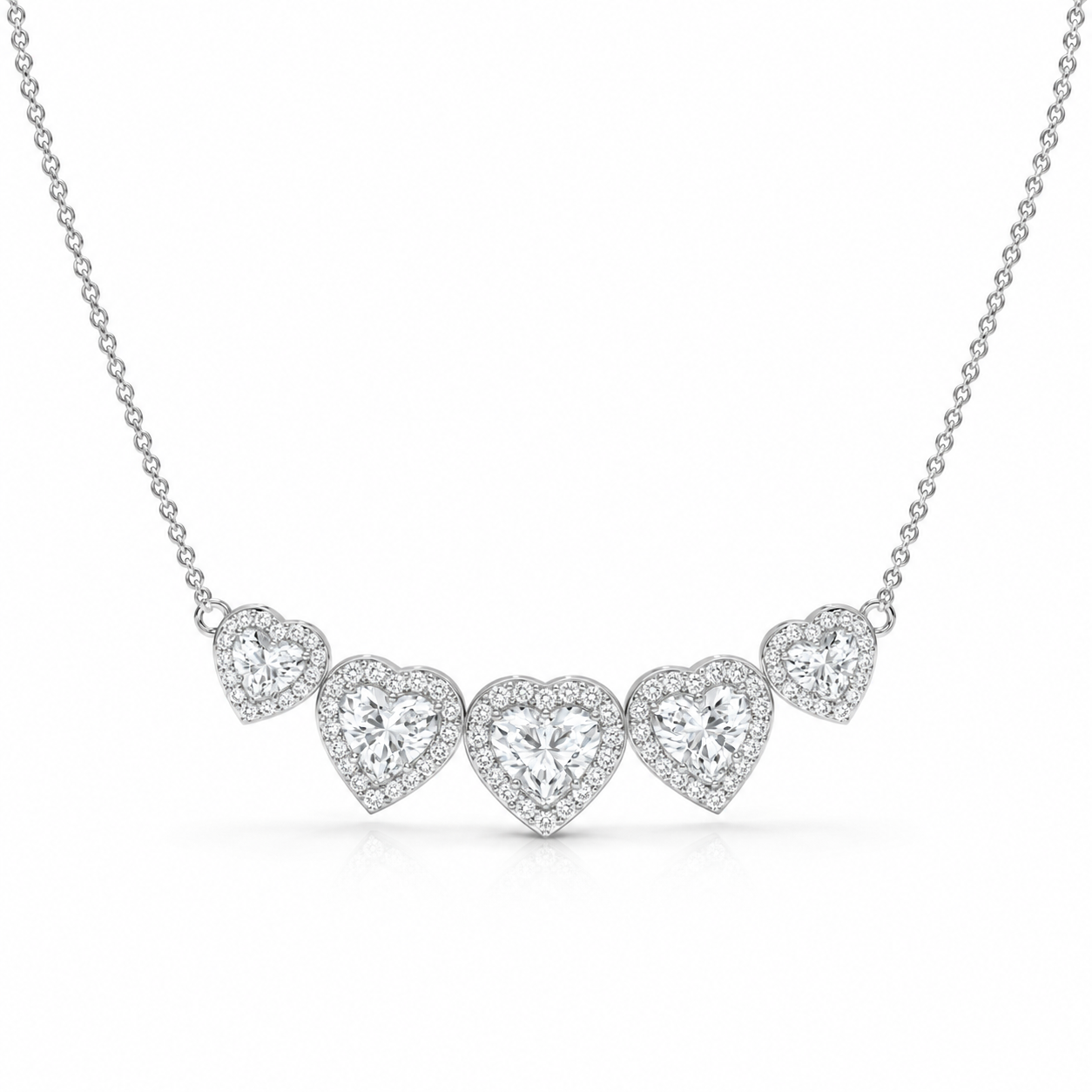 4.40 CTW Multi-Heart Lab-Grown Diamond Necklace