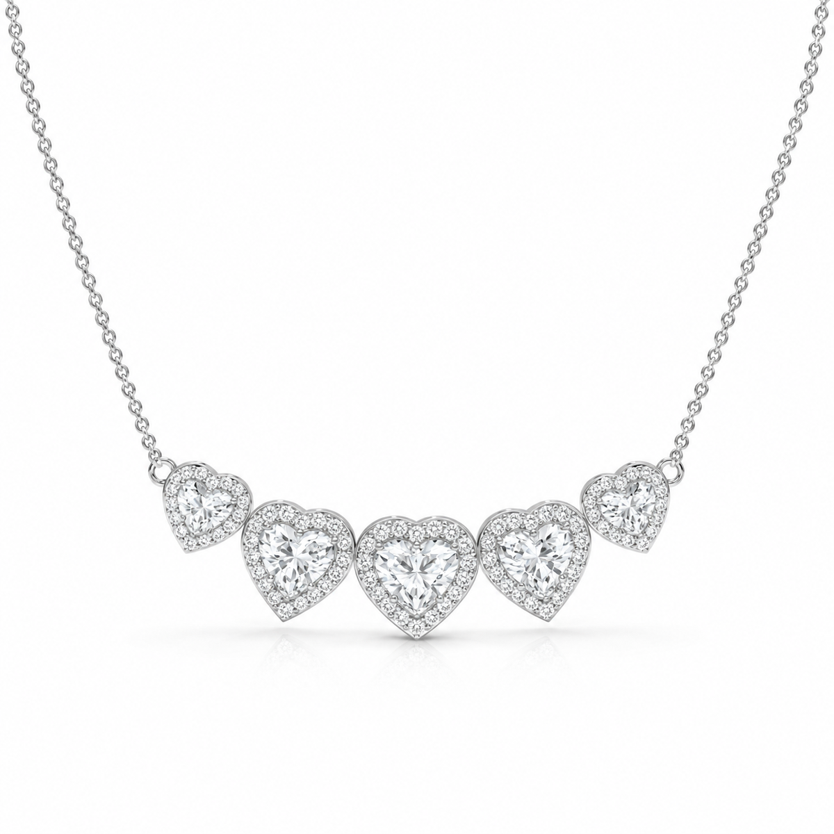 4.40 CTW Multi-Heart Lab-Grown Diamond Necklace