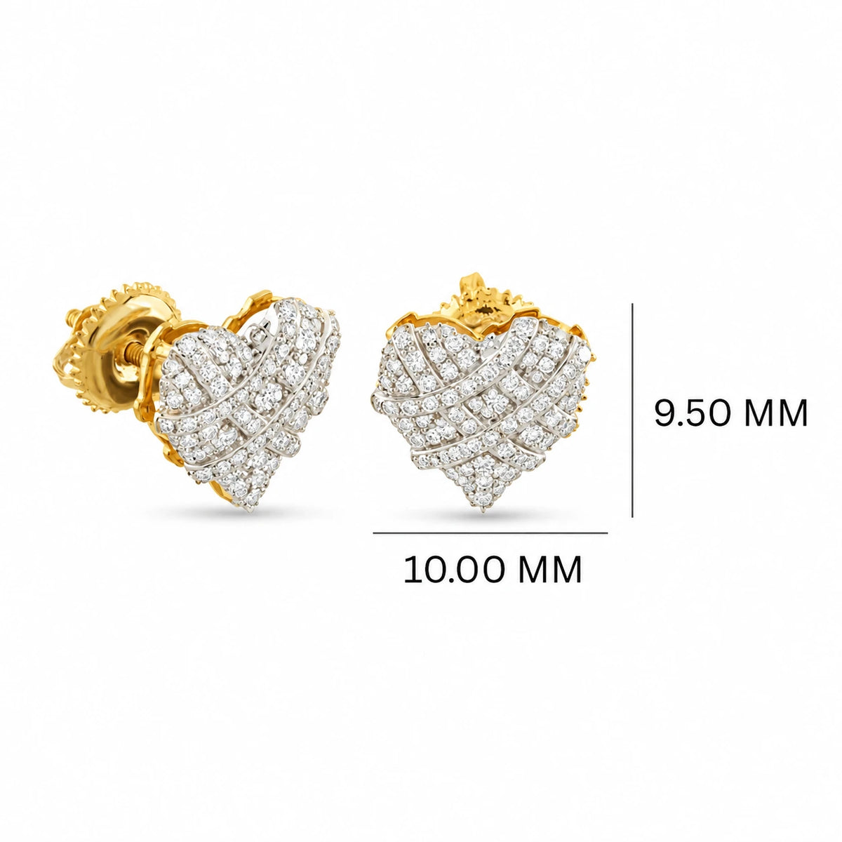 0.36 CTW Iced Heart Diamond Stud Earrings