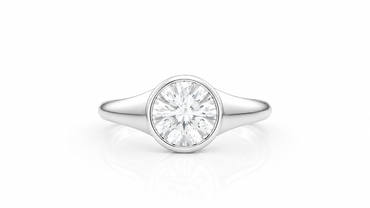2ct Diamond Vintage Bezel-Set Round Diamond Solitaire Ring
