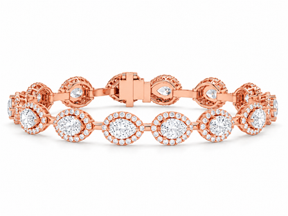 7.93 CTW  Diamond Floral Link Bracelet