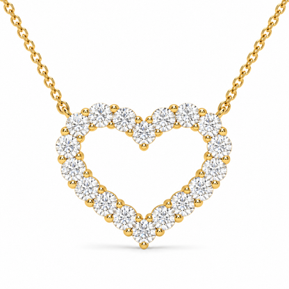 1.03 CTW Open Heart Pendant Necklace