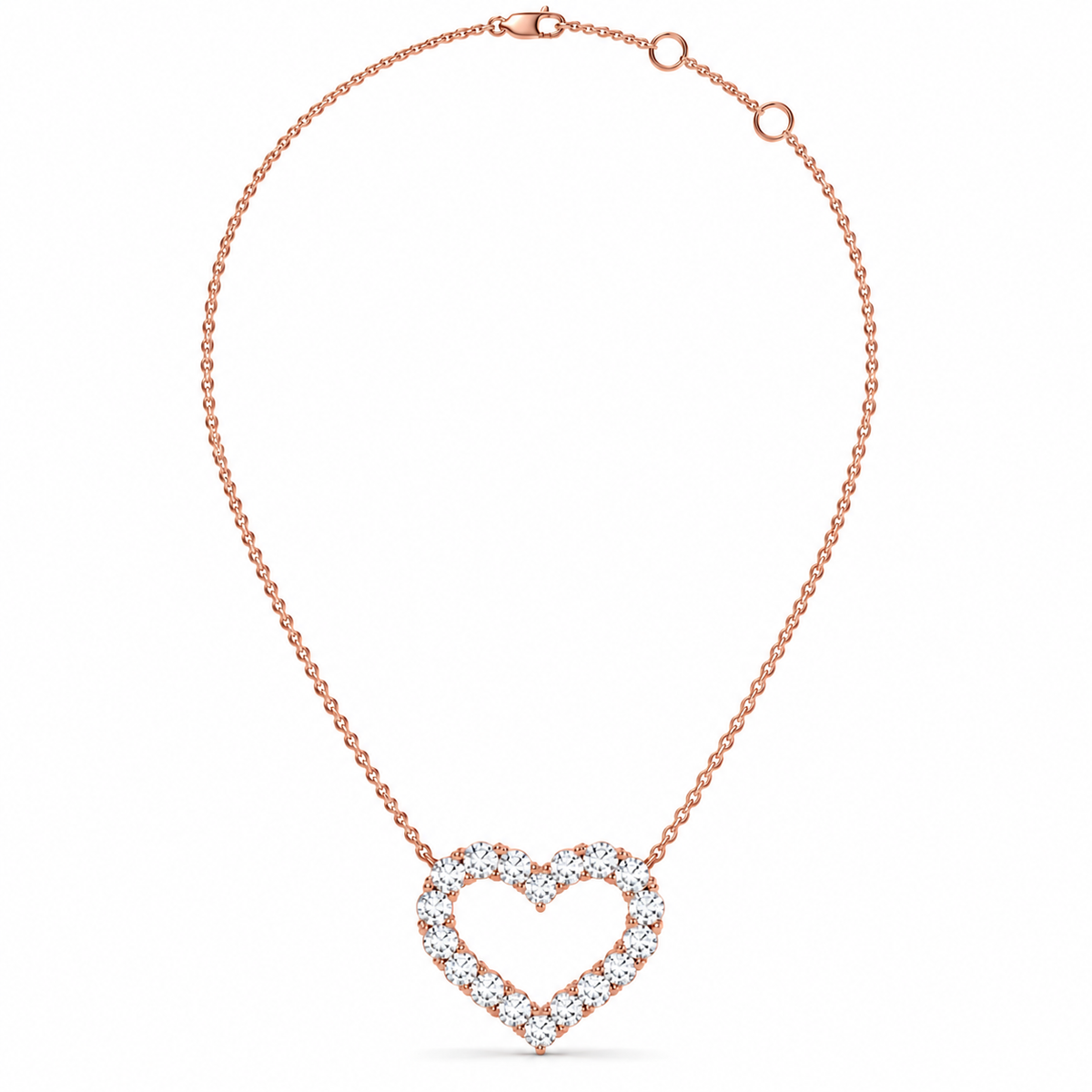 1.03 CTW Open Heart Pendant Necklace