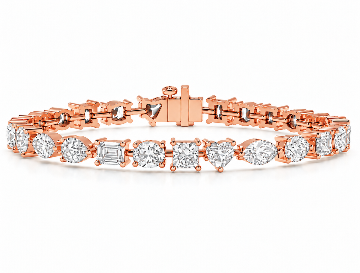 12.47 CTW Alternating Round Diamond Tennis Bracelet