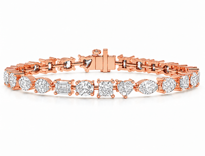 12.47 CTW Alternating Round Diamond Tennis Bracelet