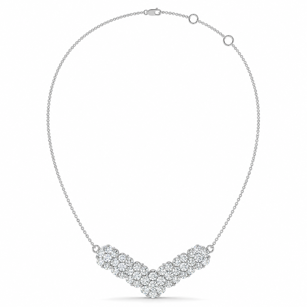 1.52 CT Diamond Chevron Pendant Necklace