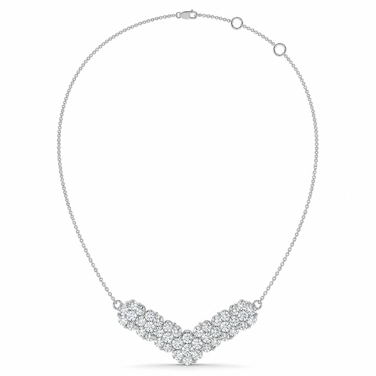 1.52 CT Diamond Chevron Pendant Necklace
