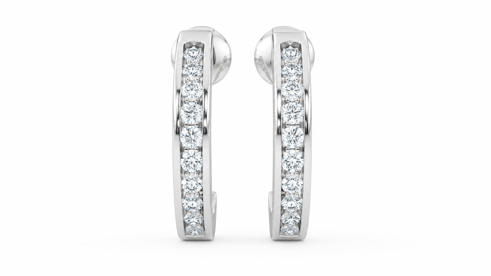 0.70 CTW Diamond Huggie Hoop Earrings